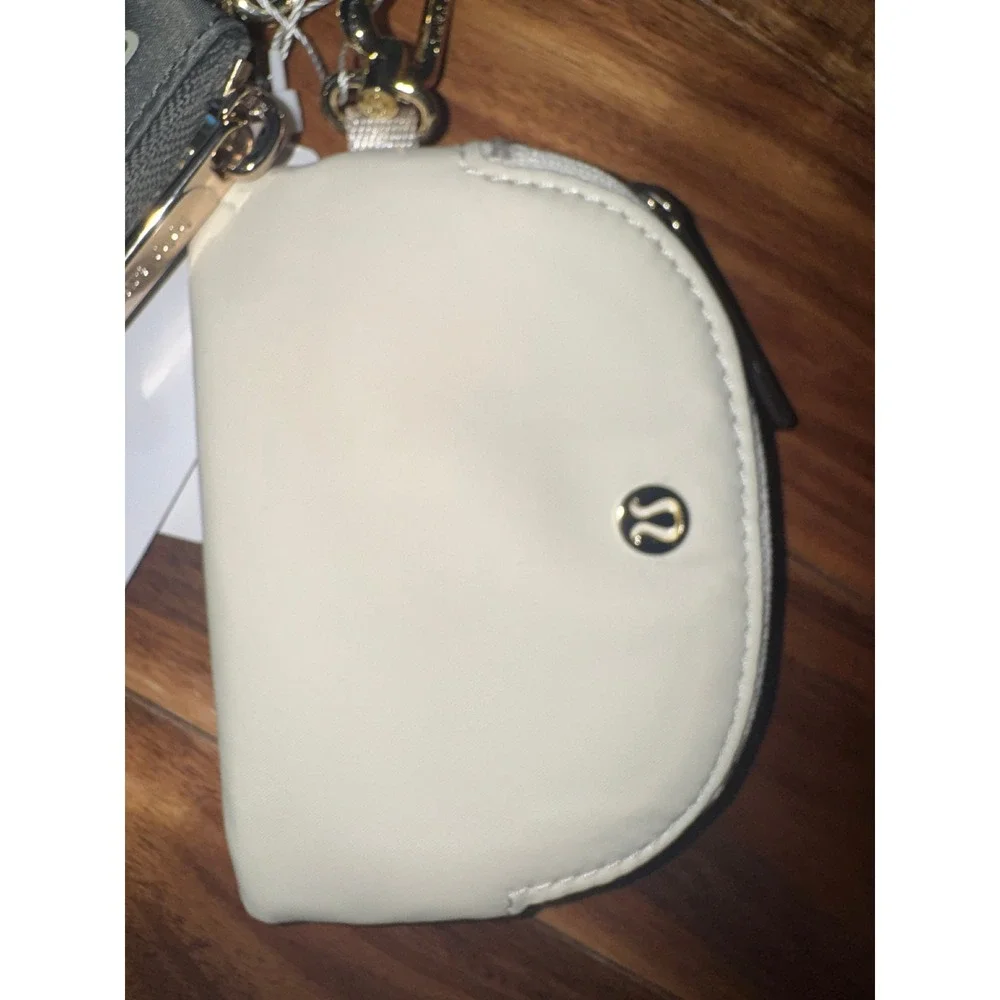Lululemon Dual Pouch Wristlet Grey Sage Light Ivory Wallet NWT